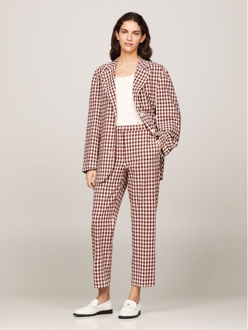 PANTALON GINGHAM SLIM STRAIGHT PANT
