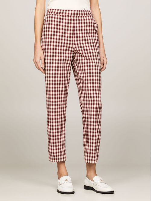 PANTALON GINGHAM SLIM STRAIGHT PANT