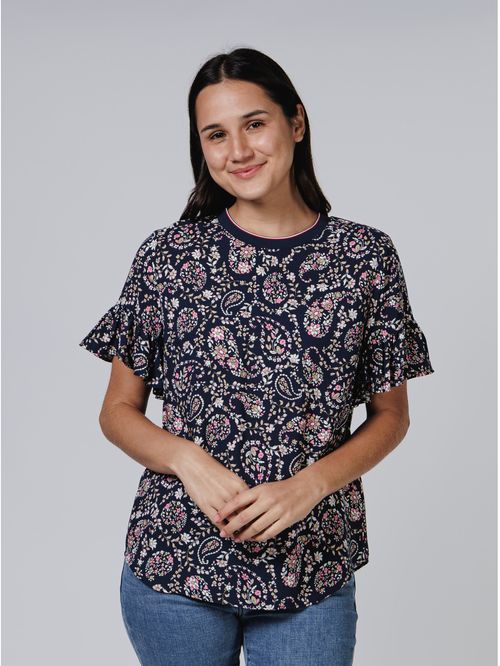 BLUSA PSLY RFFL SLV TOP