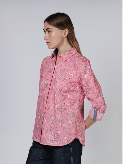 BLUSA PAISLEY ROLL TAB