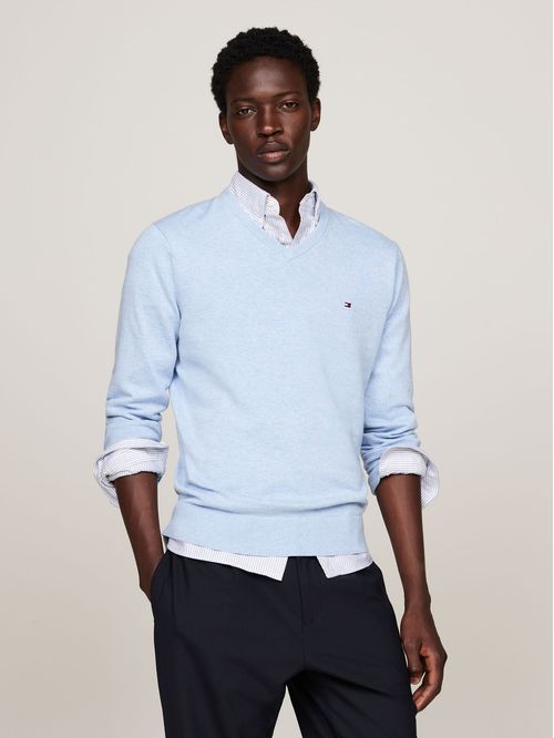 SWEATER ESSENTIAL COTTON V NECK TH