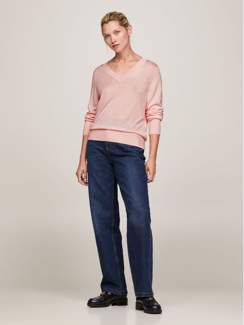 SWEATER MD LYOCELL SILK BLEND V-NK SWT