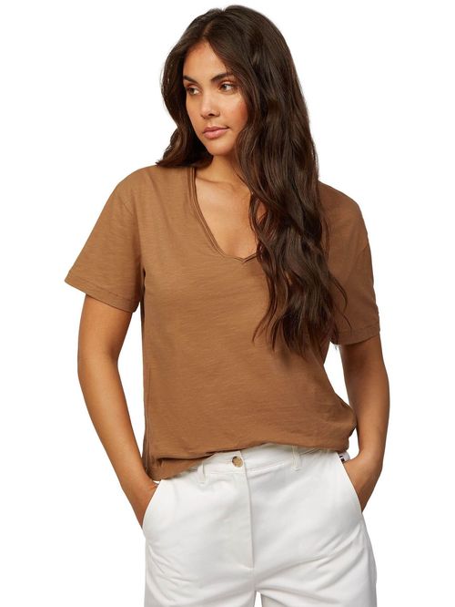 CAMISETA SLUB CROP V-NK SS