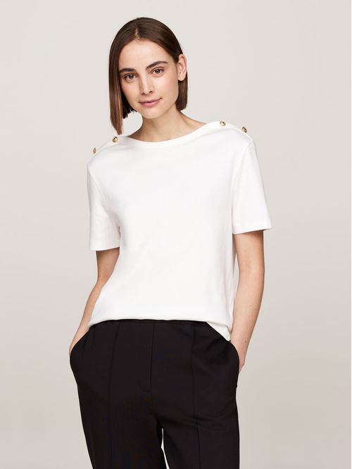 CAMISETA REG STRIPE GOLD BTN C-NK SS