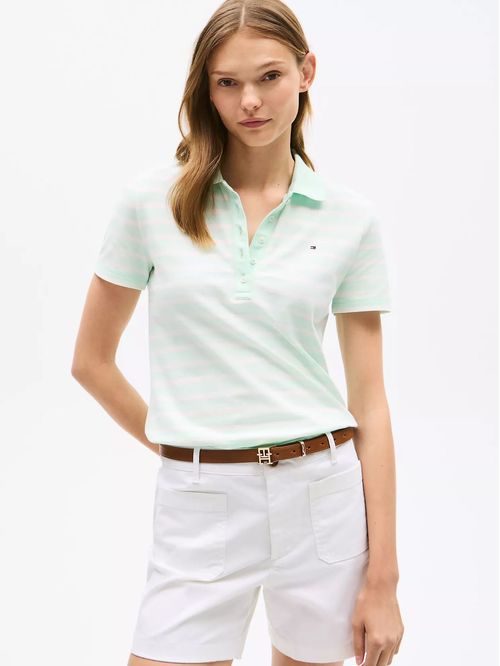 POLO W SHORT SLEEVE STRIPE POLO