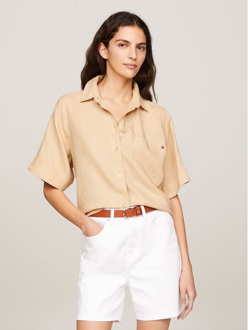 BLUSA LINEN SS SHIRT TH