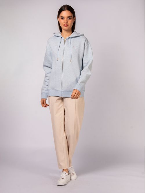 SWEATSHIRT W RELAXED FULL ZIP FLC HOODIE-