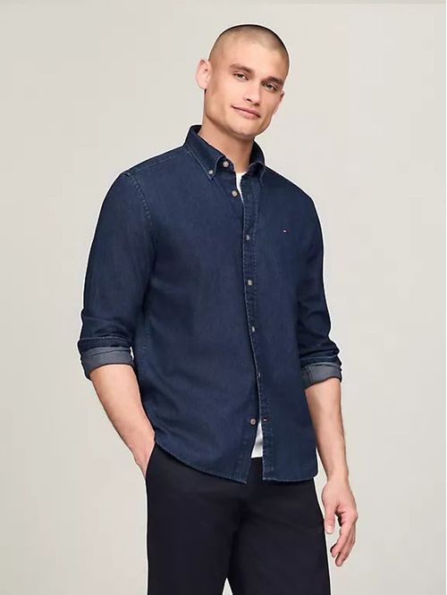 Camisa denim manga larga
