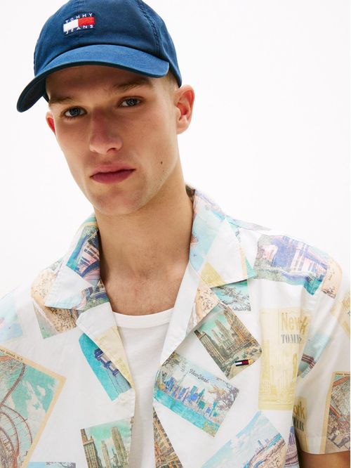 CAMISA TJM AOP POPLIN CAMP SHIRT TH