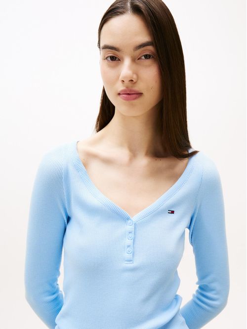 CAMISETA TJW SLIM HENLEY WAFFLE LS