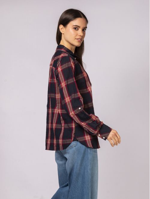 Camisa a cuadros  y mangas roll tab TH