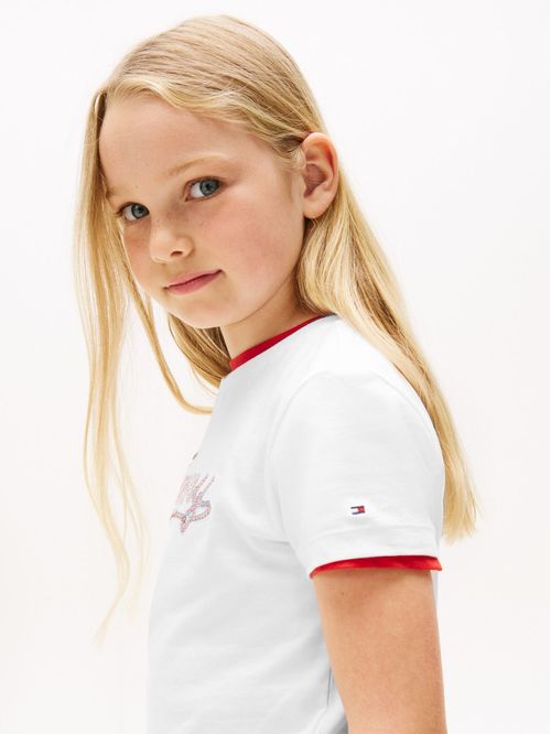 CAMISETA TOMMY SCRIPT SEQUINS TEE SS NIÑA TH