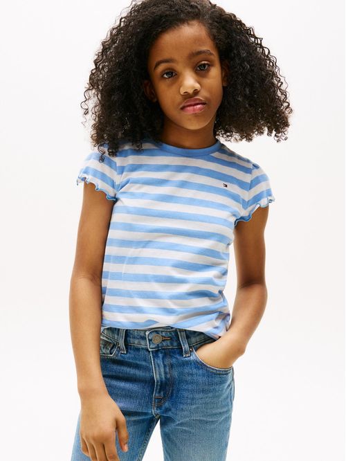 CAMISETA ESSENTIAL STRIPE RUFFLE TOP SS TH NIÑA TH