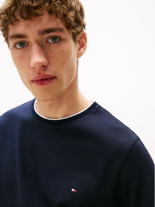 Camiseta ribeteada de cuello redondo TH