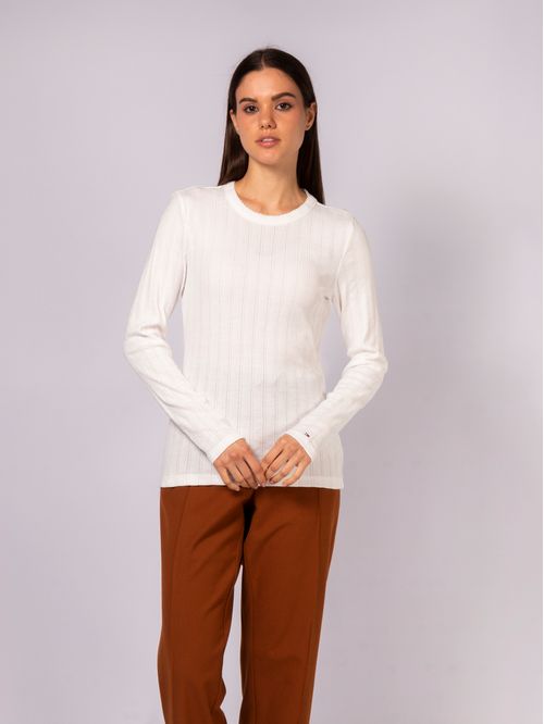 CAMISETA W SLIM POINTELLE C-NK LS