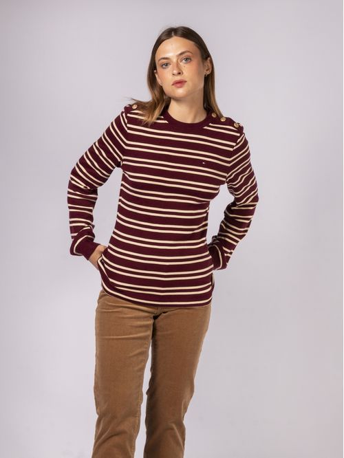 CAMISETA W LS BUTTON TEE-STRIPE