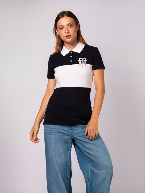 Polo manga corta con logo monograma TH