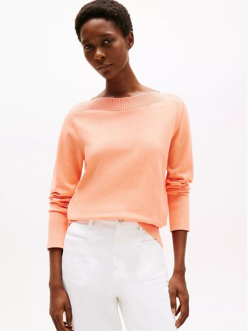 SWEATER W FALLON BOAT NECK SOLID