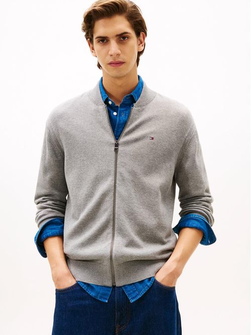 SWEATER M NA BASEBALL ZIP THRU
