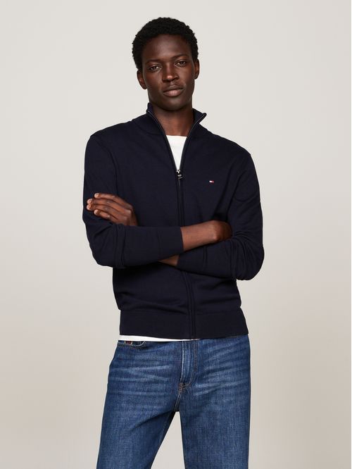 SWEATER  ESSENTIAL COTTON ZIP THRU TH