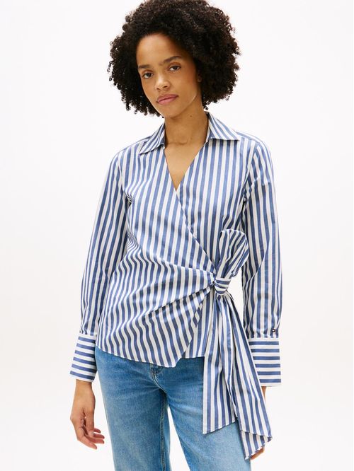 BLUSA POPLIN KNOT BLOUSE WITH LS TH