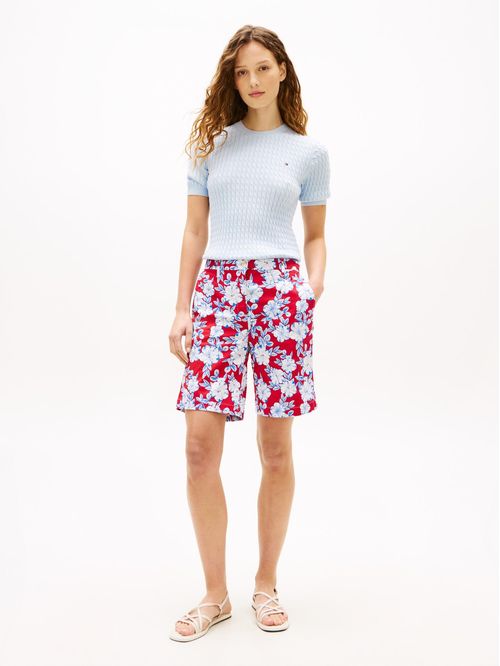 SHORT CO TWILL AOP SLIM STRT SHORT 9 TH