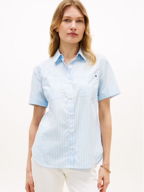 BLUSA CL POPLIN STRIPES REG S/S SHIR
